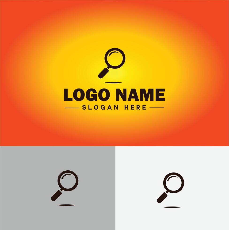 Magnifying Glass Search Zoom Find logo icon for business brand app icon people finder infinity searching logo template vector