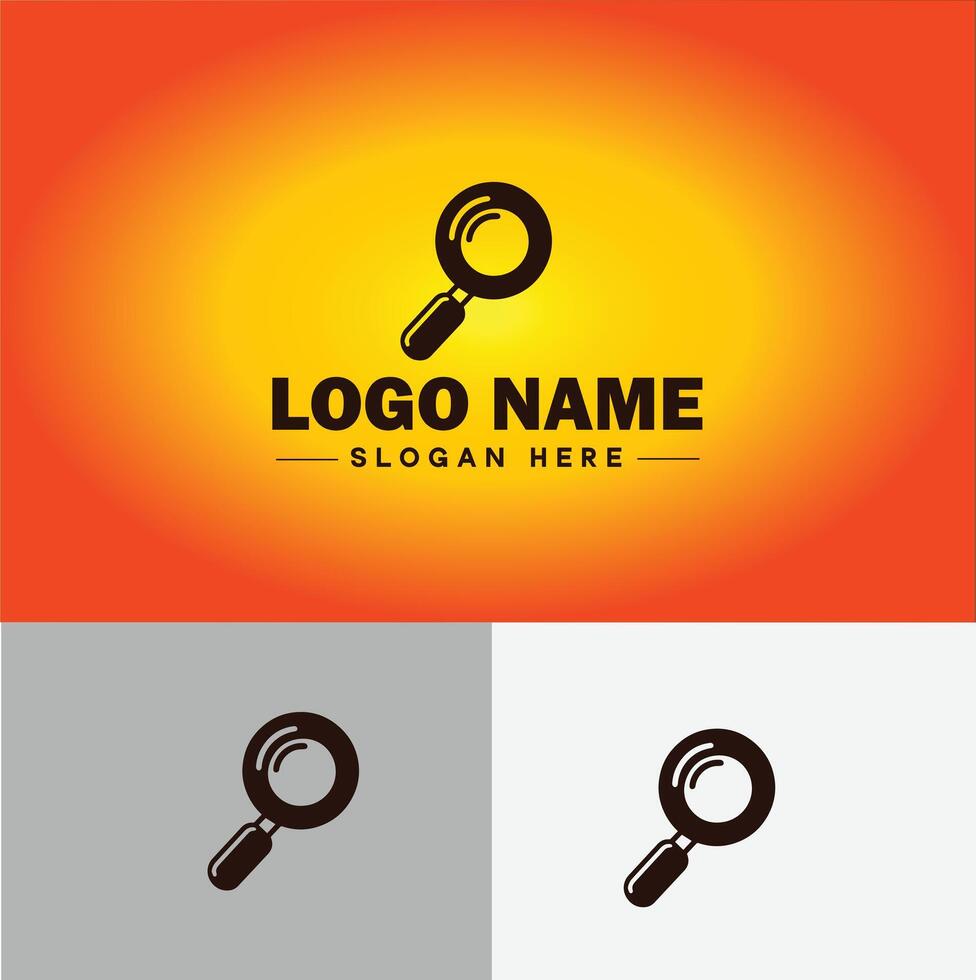 Magnifying Glass Search Zoom Find logo icon for business brand app icon people finder infinity searching logo template vector