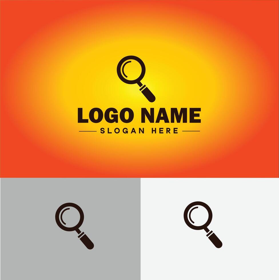 Magnifying Glass Search Zoom Find logo icon for business brand app icon people finder infinity searching logo template vector