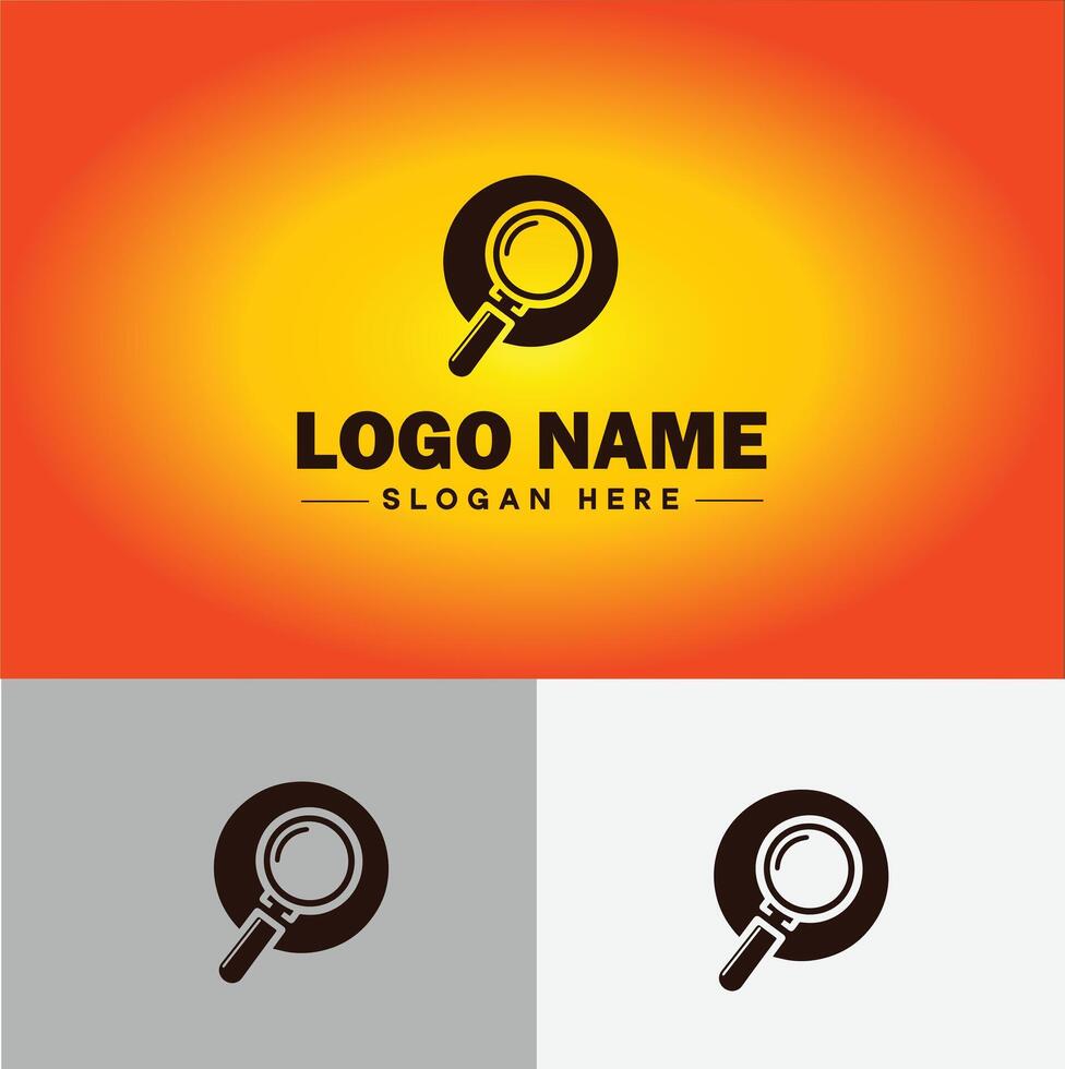 Magnifying Glass Search Zoom Find logo icon for business brand app icon people finder infinity searching logo template vector