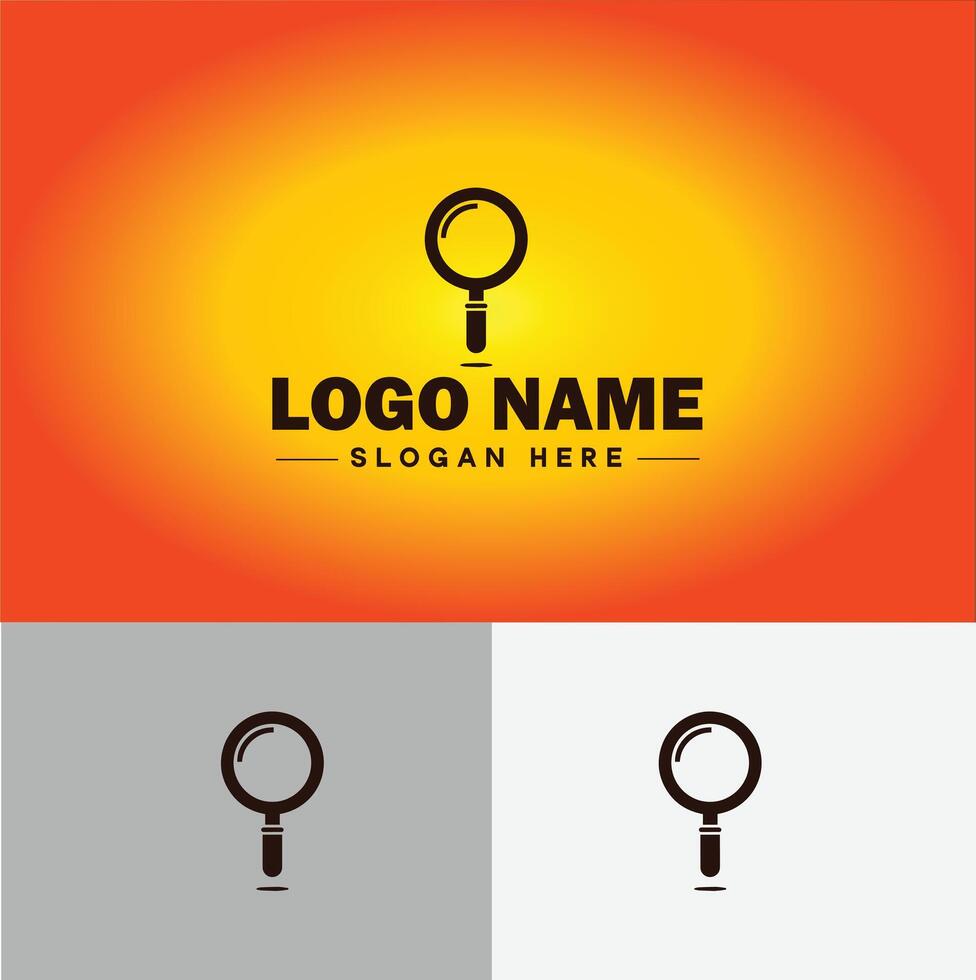 Magnifying Glass Search Zoom Find logo icon for business brand app icon people finder infinity searching logo template vector