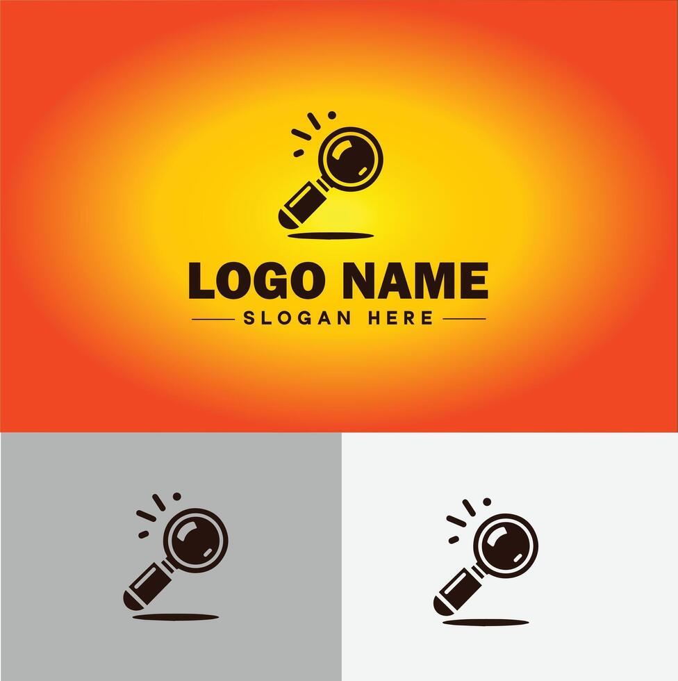 Magnifying Glass Search Zoom Find logo icon for business brand app icon people finder infinity searching logo template vector