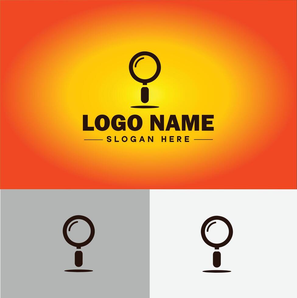 Magnifying Glass Search Zoom Find logo icon for business brand app icon people finder infinity searching logo template vector
