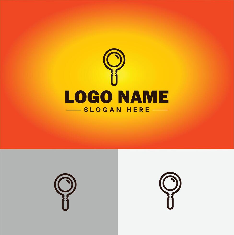 Magnifying Glass Search Zoom Find logo icon for business brand app icon people finder infinity searching logo template vector