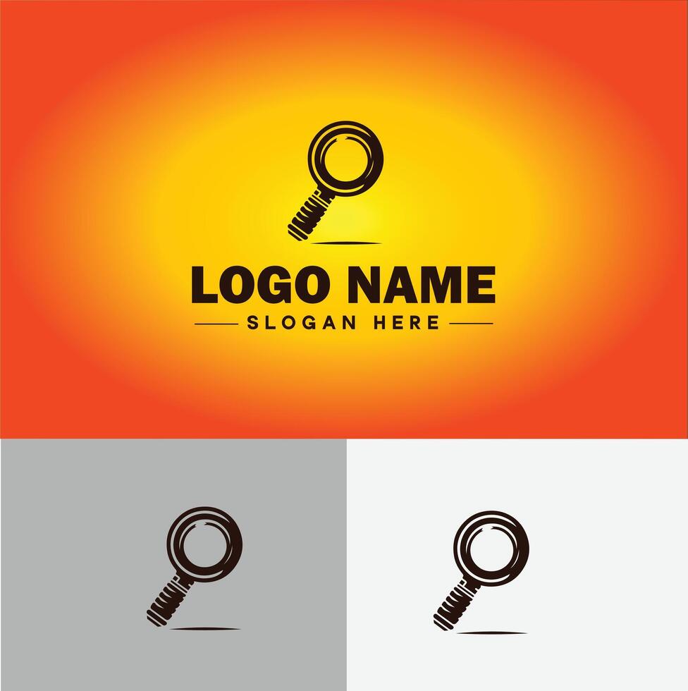 Magnifying Glass Search Zoom Find logo icon for business brand app icon people finder infinity searching logo template vector