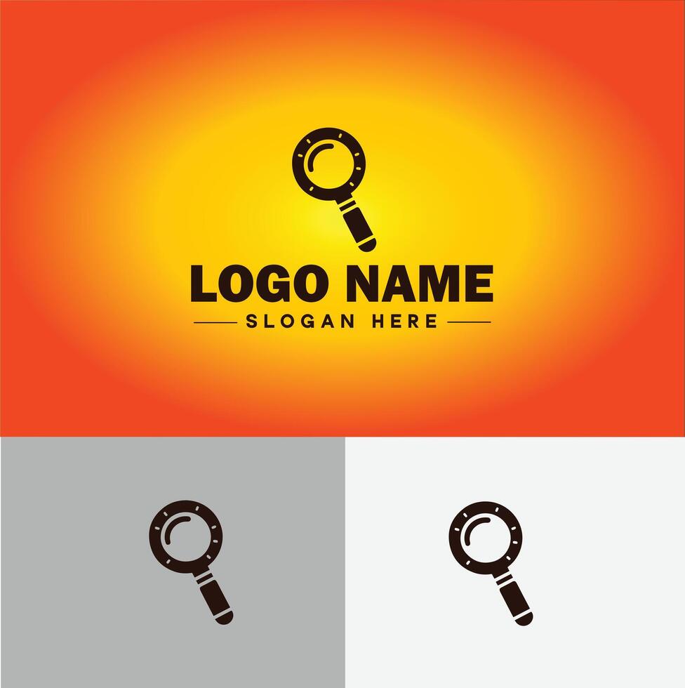 Magnifying Glass Search Zoom Find logo icon for business brand app icon people finder infinity searching logo template vector