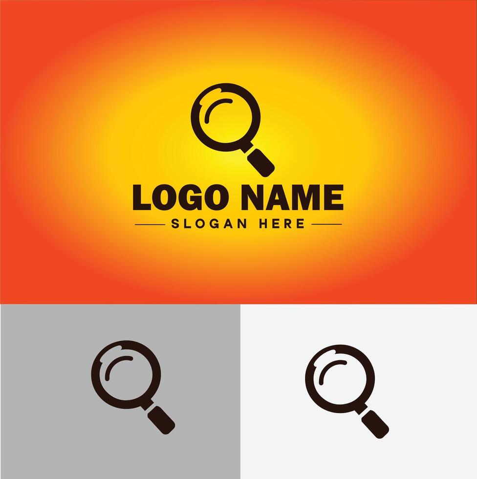 Magnifying Glass Search Zoom Find logo icon for business brand app icon people finder infinity searching logo template vector