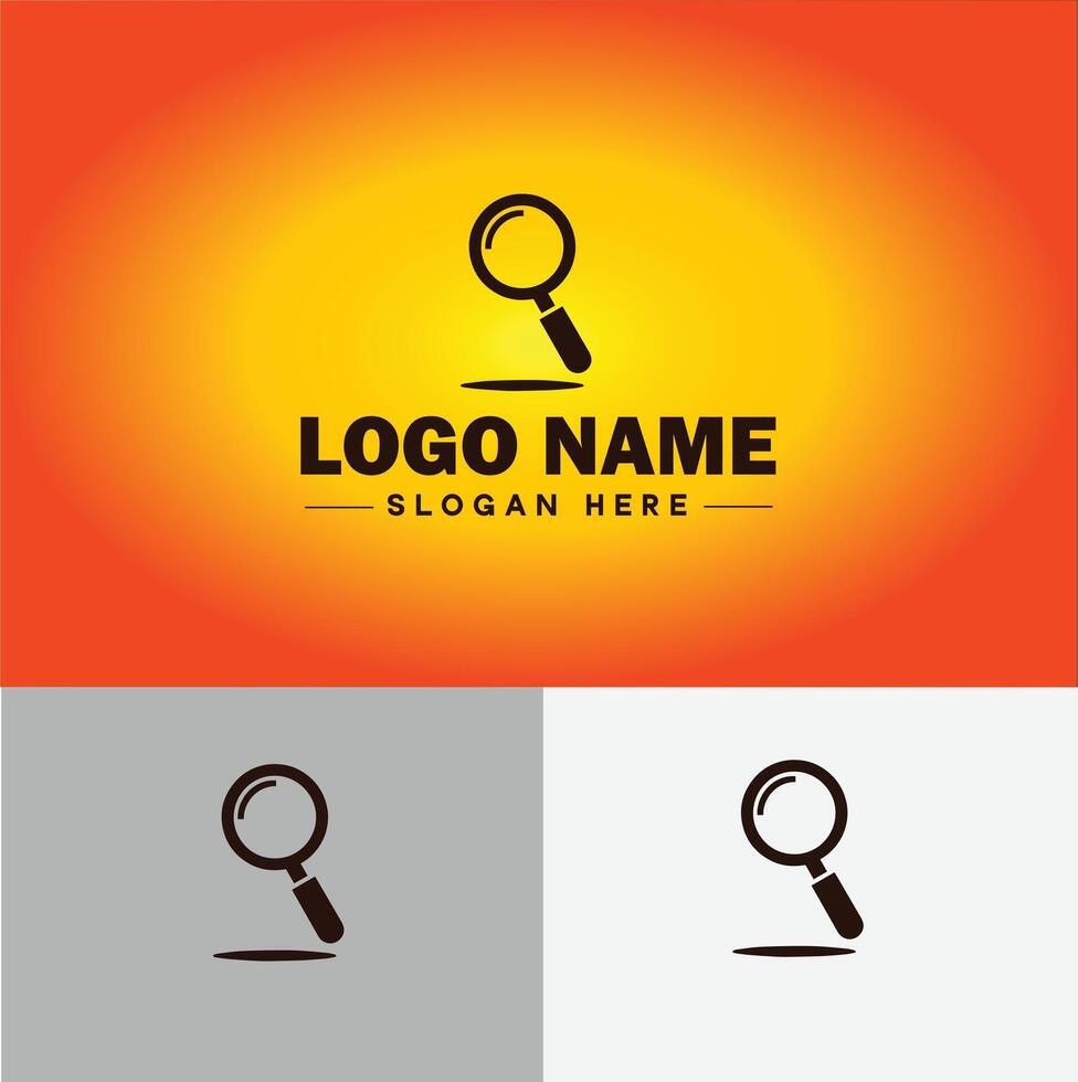 Magnifying Glass Search Zoom Find logo icon for business brand app icon people finder infinity searching logo template vector
