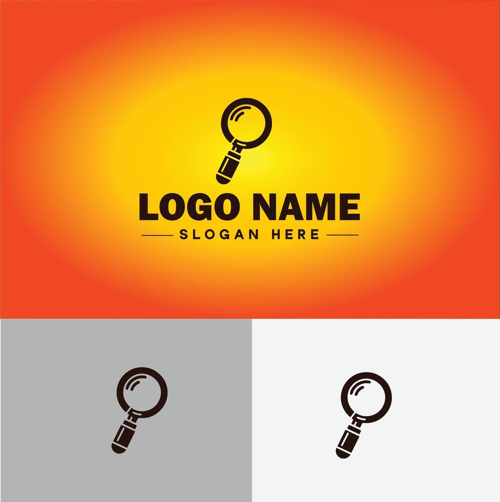 Magnifying Glass Search Zoom Find logo icon for business brand app icon people finder infinity searching logo template vector