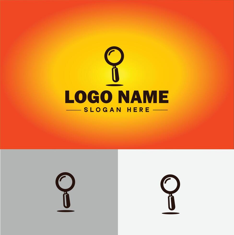 Magnifying Glass Search Zoom Find logo icon for business brand app icon people finder infinity searching logo template vector