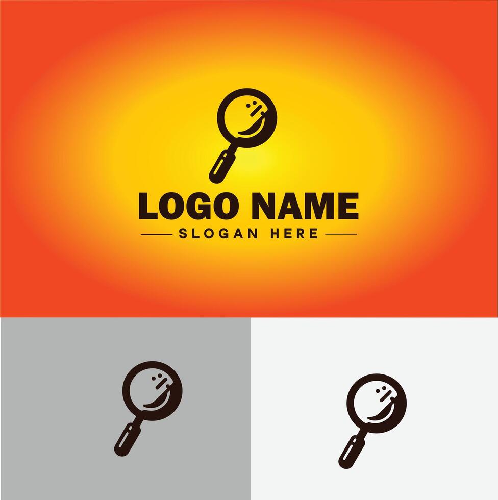 Magnifying Glass Search Zoom Find logo icon for business brand app icon people finder infinity searching logo template vector