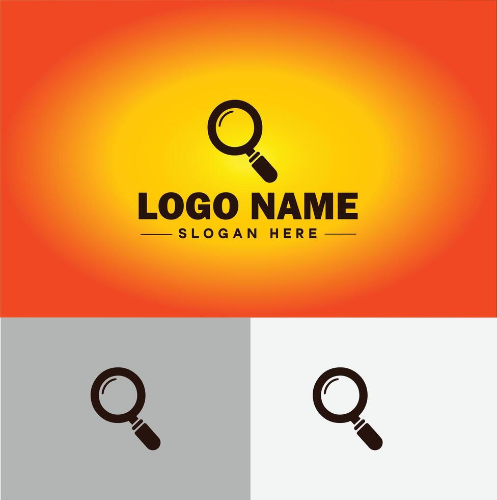 Magnifying Glass Search Zoom Find logo icon for business brand app icon people finder infinity searching logo template vector