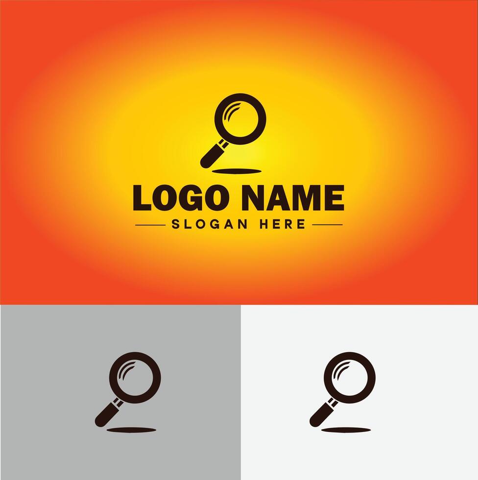 Magnifying Glass Search Zoom Find logo icon for business brand app icon people finder infinity searching logo template vector