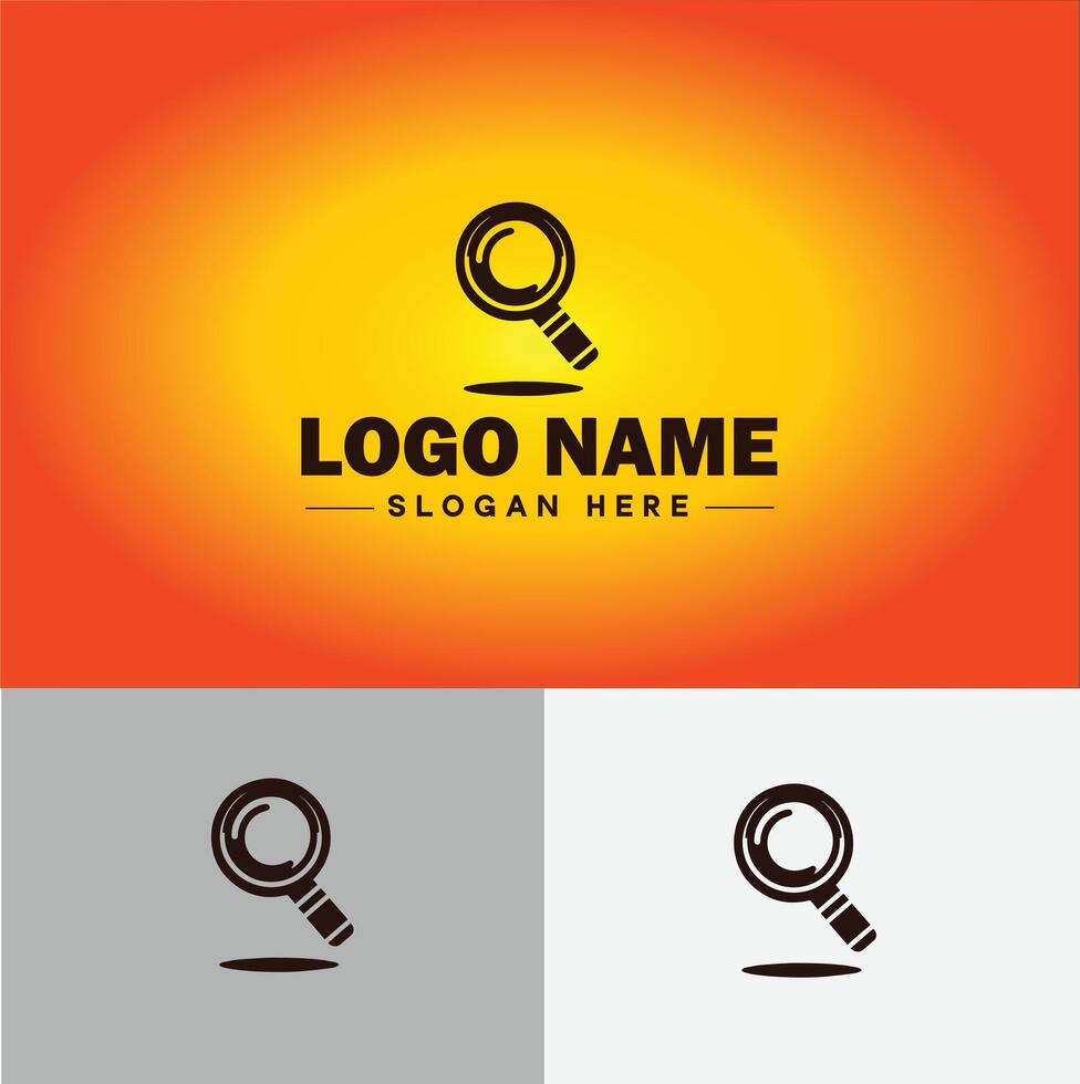 Magnifying Glass Search Zoom Find logo icon for business brand app icon people finder infinity searching logo template vector