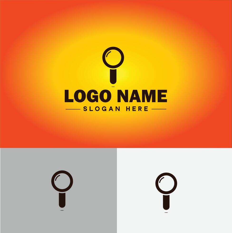 Magnifying Glass Search Zoom Find logo icon for business brand app icon people finder infinity searching logo template vector