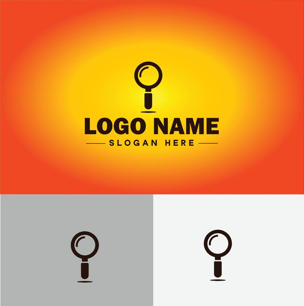 Magnifying Glass Search Zoom Find logo icon for business brand app icon people finder infinity searching logo template vector