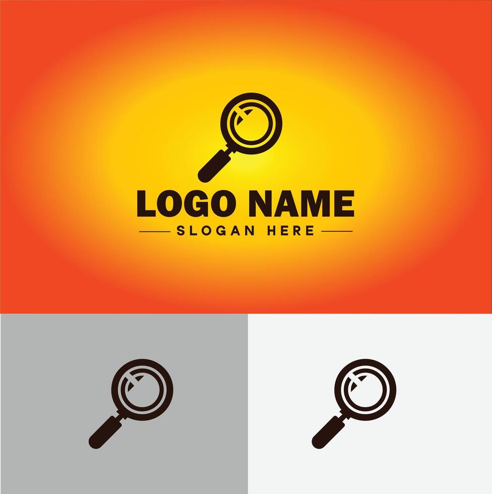 Magnifying Glass Search Zoom Find logo icon for business brand app icon people finder infinity searching logo template vector