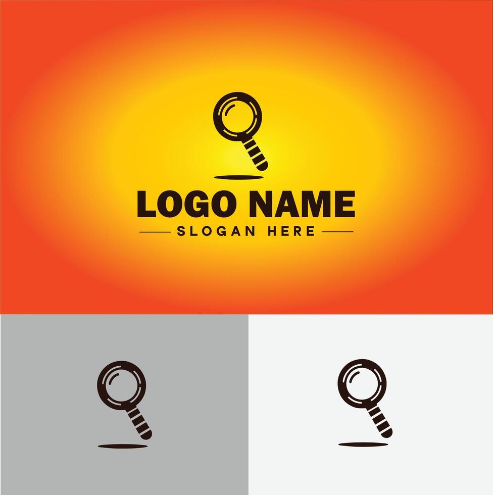Magnifying Glass Search Zoom Find logo icon for business brand app icon people finder infinity searching logo template vector
