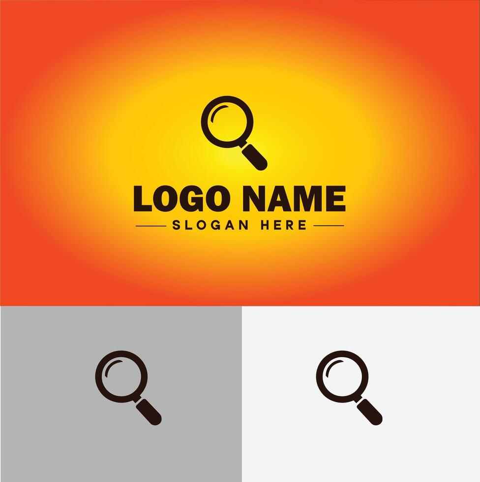 Magnifying Glass Search Zoom Find logo icon for business brand app icon people finder infinity searching logo template vector