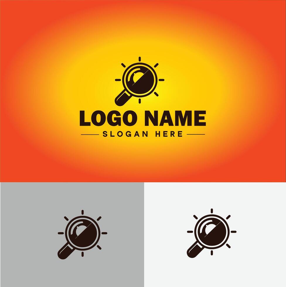 Magnifying Glass Search Zoom Find logo icon for business brand app icon people finder infinity searching logo template vector
