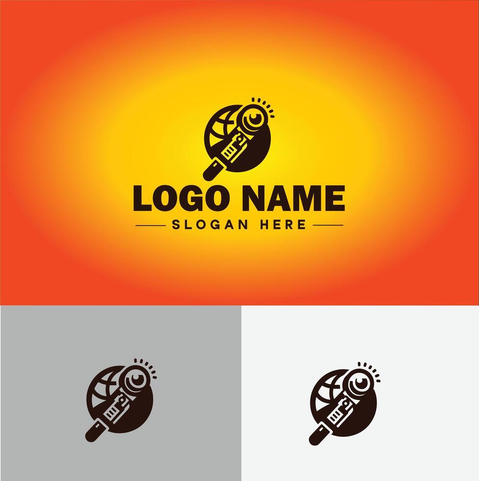 Magnifying Glass Search Zoom Find logo icon for business brand app icon people finder infinity searching logo template vector