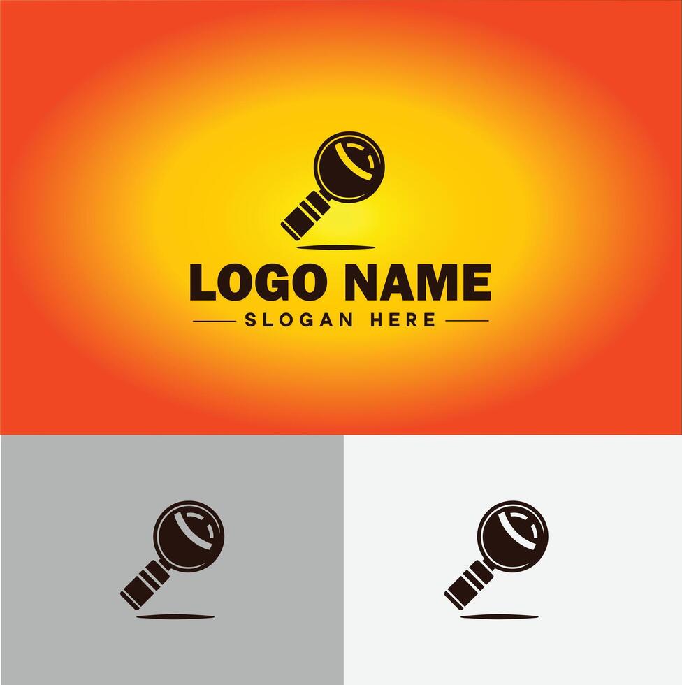 Magnifying Glass Search Zoom Find logo icon for business brand app icon people finder infinity searching logo template vector