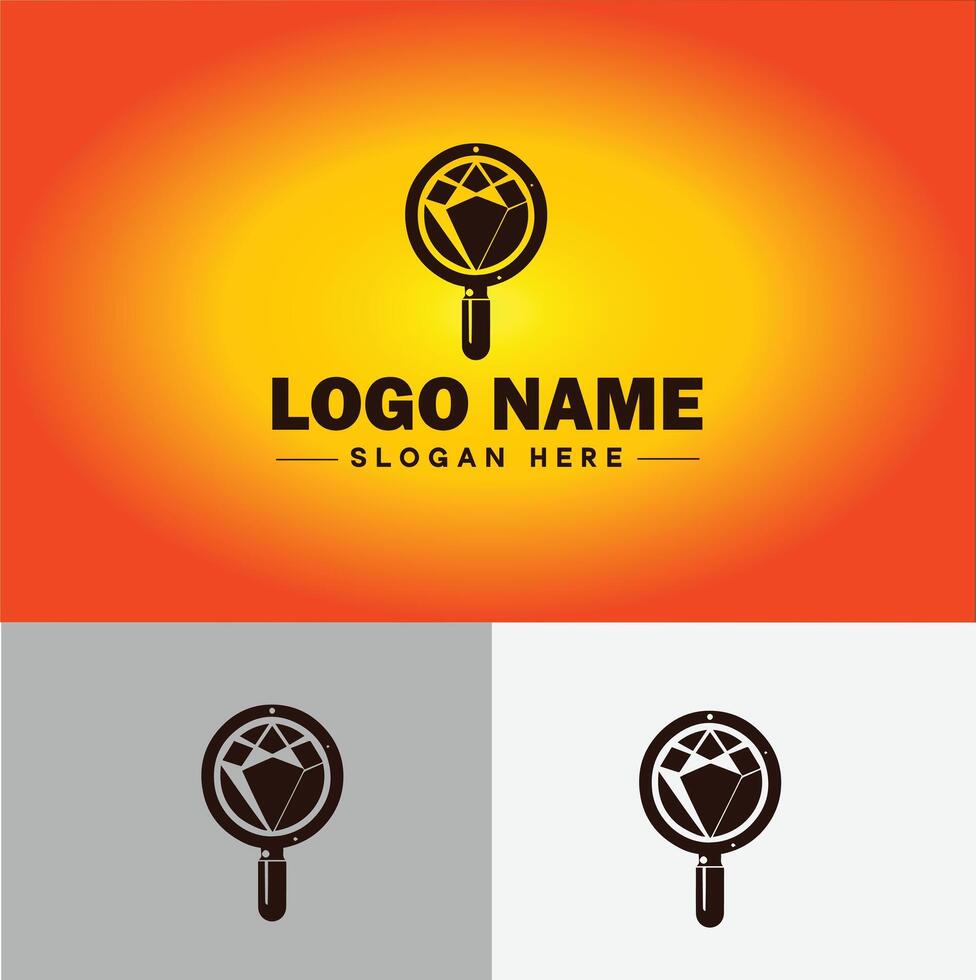 Magnifying Glass Search Zoom Find logo icon for business brand app icon people finder infinity searching logo template vector