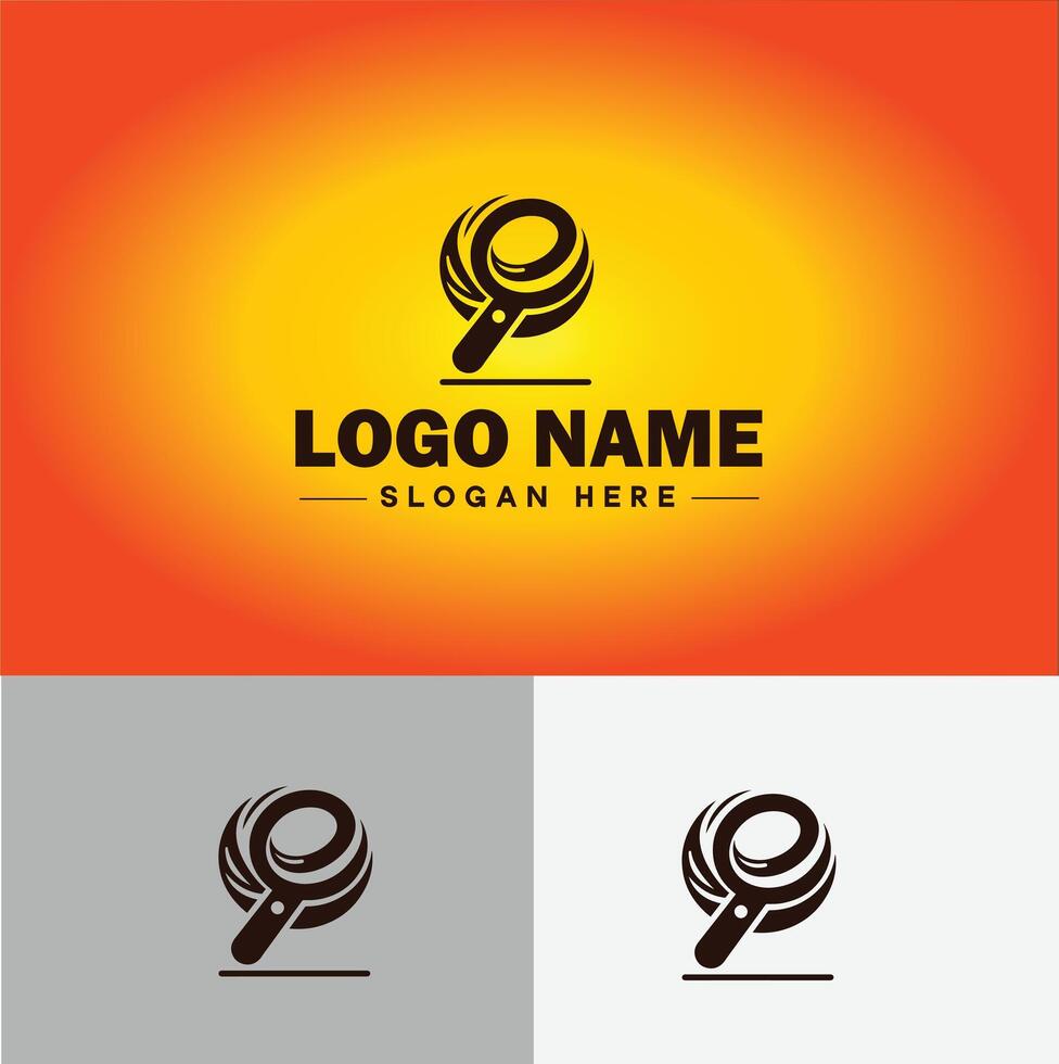 Magnifying Glass Search Zoom Find logo icon for business brand app icon people finder infinity searching logo template vector