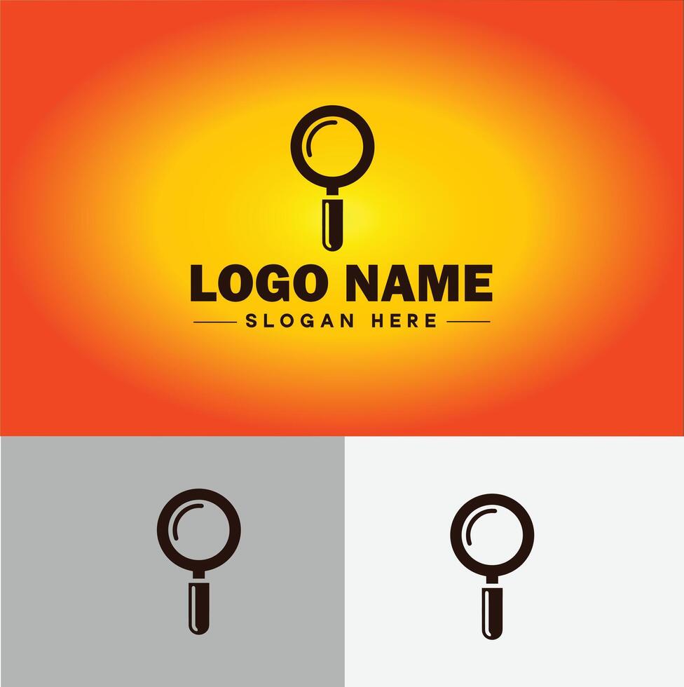 Magnifying Glass Search Zoom Find logo icon for business brand app icon people finder infinity searching logo template vector