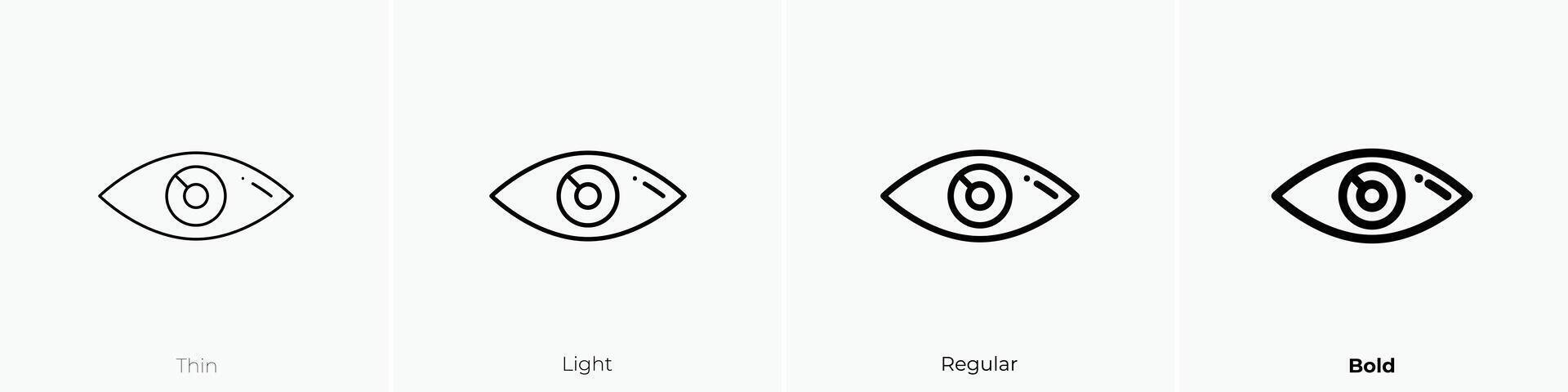 eyes icon. Thin, Light, Regular And Bold style design isolated on white background vector