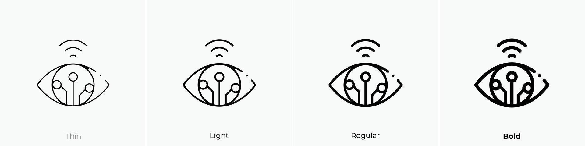 eye icon. Thin, Light, Regular And Bold style design isolated on white background vector
