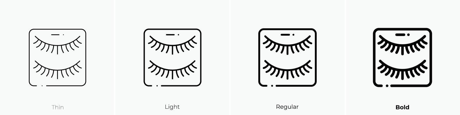 eyelashes icon. Thin, Light, Regular And Bold style design isolated on white background vector