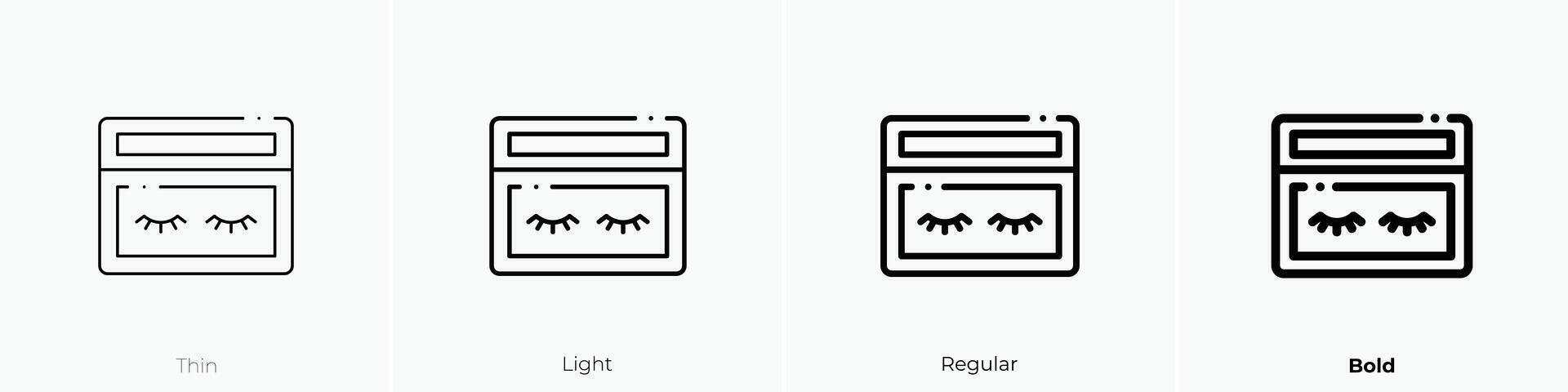 eyelashes icon. Thin, Light, Regular And Bold style design isolated on white background vector