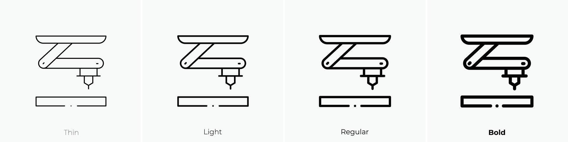 factory icon. Thin, Light, Regular And Bold style design isolated on white background vector