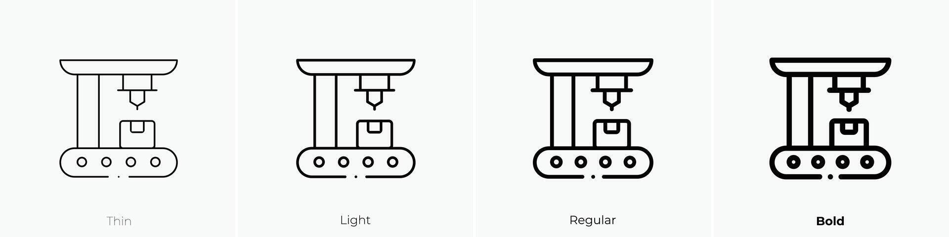 factory icon. Thin, Light, Regular And Bold style design isolated on white background vector