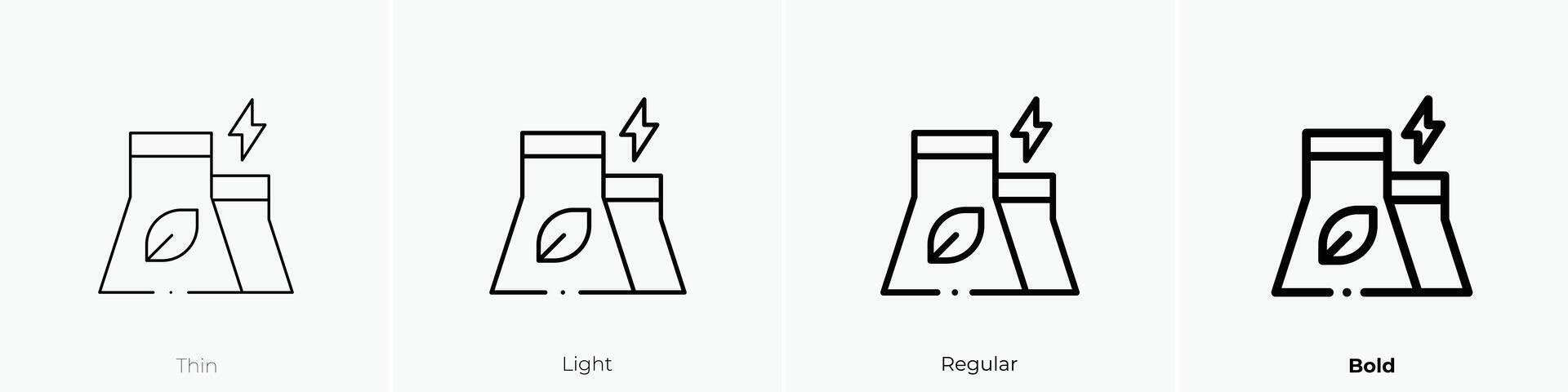 factory icon. Thin, Light, Regular And Bold style design isolated on white background vector