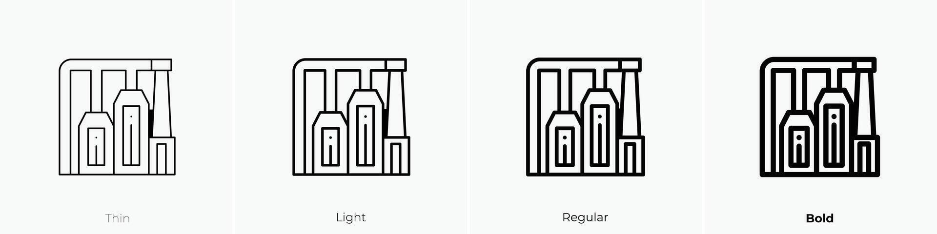 factory icon. Thin, Light, Regular And Bold style design isolated on white background vector