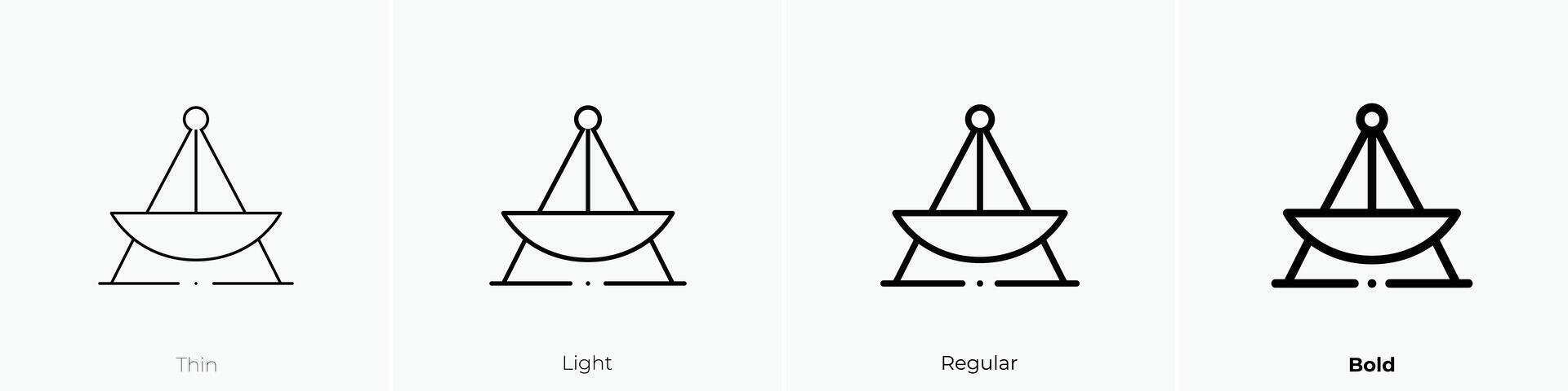 fair ship icon. Thin, Light, Regular And Bold style design isolated on white background vector