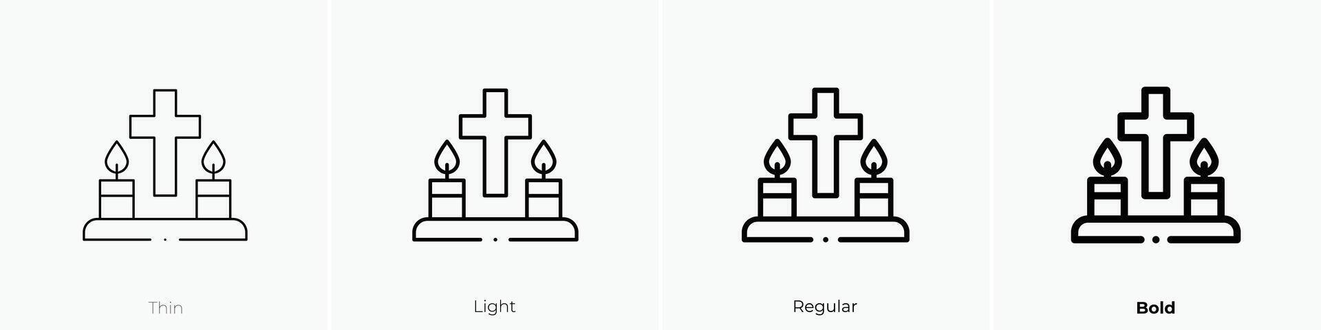 faith icon. Thin, Light, Regular And Bold style design isolated on white background vector