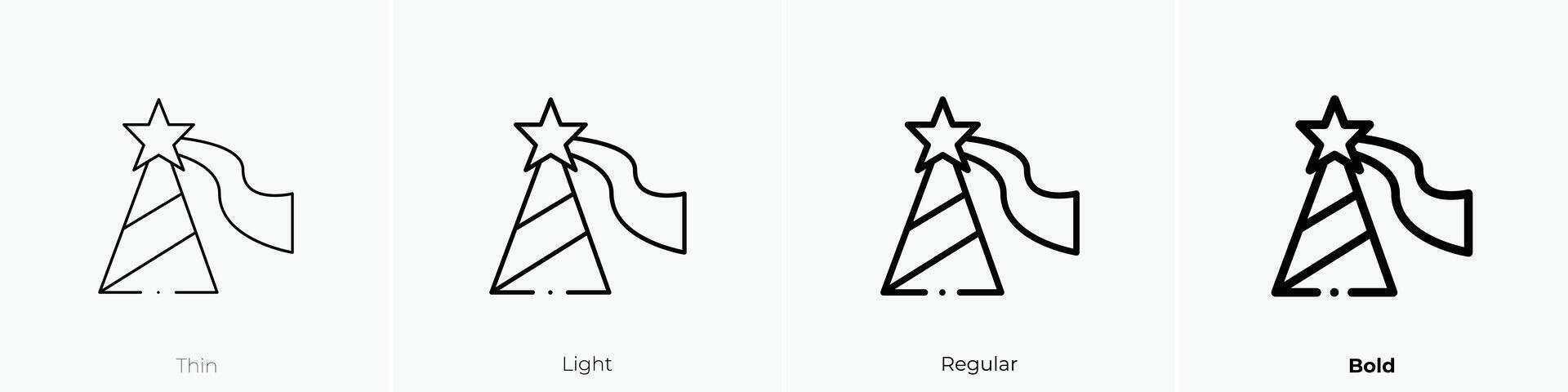fairy hat icon. Thin, Light, Regular And Bold style design isolated on white background vector