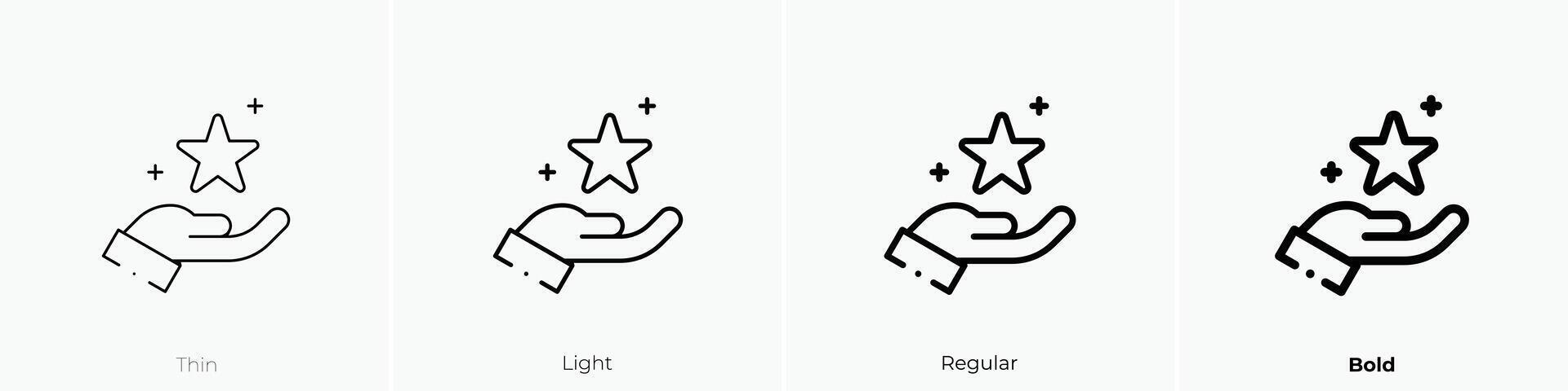 fame icon. Thin, Light, Regular And Bold style design isolated on white background vector