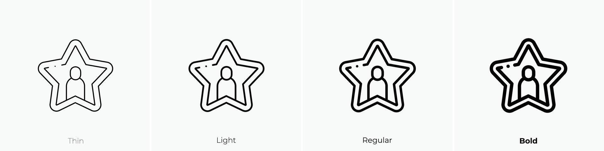 fame icon. Thin, Light, Regular And Bold style design isolated on white background vector