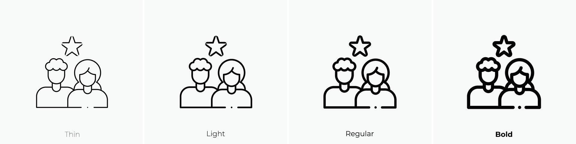 fan club icon. Thin, Light, Regular And Bold style design isolated on white background vector