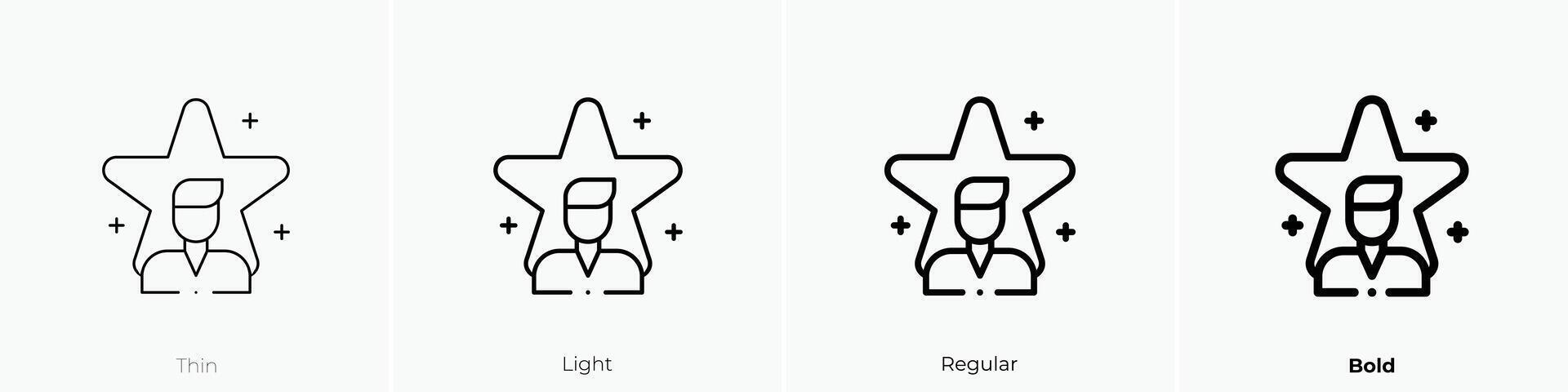 famous icon. Thin, Light, Regular And Bold style design isolated on white background vector