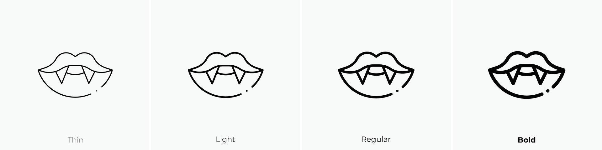 fangs icon. Thin, Light, Regular And Bold style design isolated on white background vector