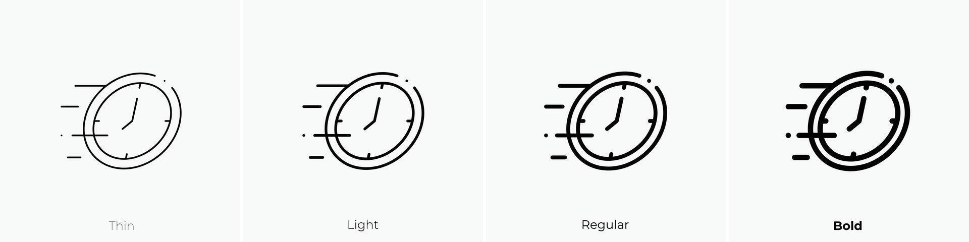 fast delivery icon. Thin, Light, Regular And Bold style design isolated on white background vector