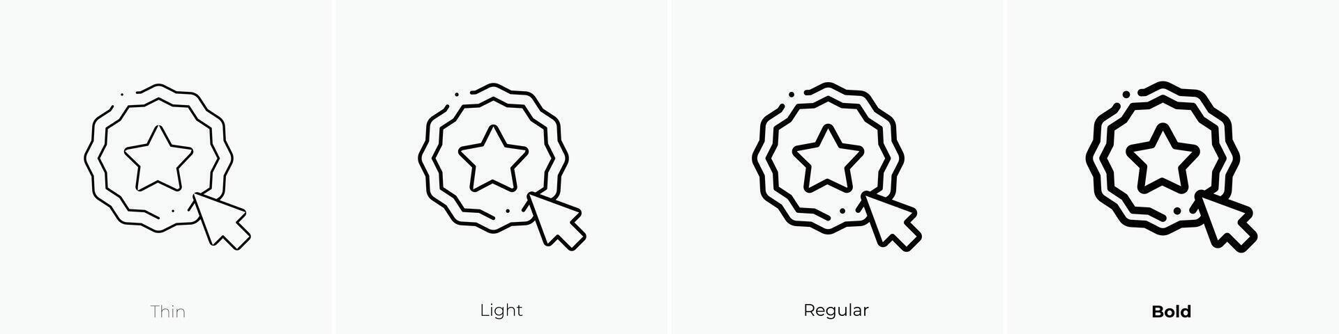 favourite icon. Thin, Light, Regular And Bold style design isolated on white background vector