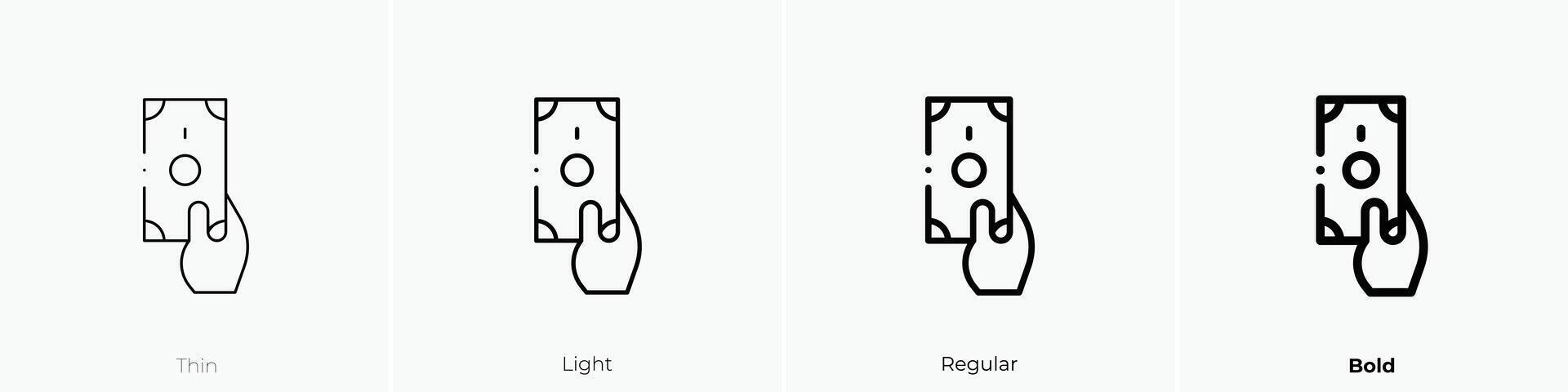 fee icon. Thin, Light, Regular And Bold style design isolated on white background vector
