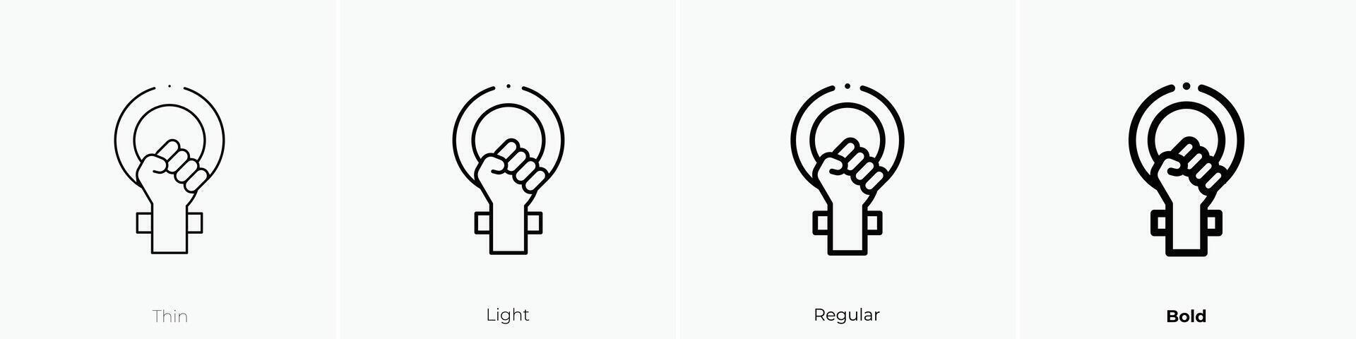 feminism icon. Thin, Light, Regular And Bold style design isolated on white background vector