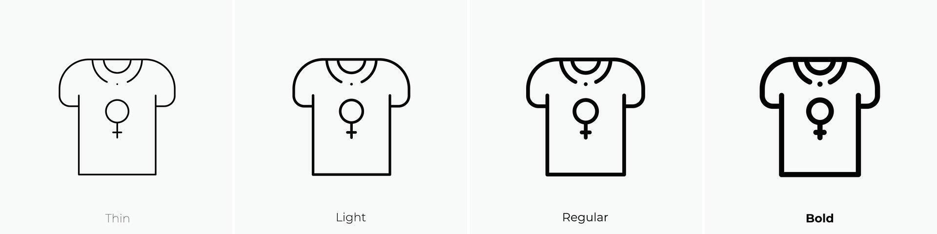 feminism icon. Thin, Light, Regular And Bold style design isolated on white background vector